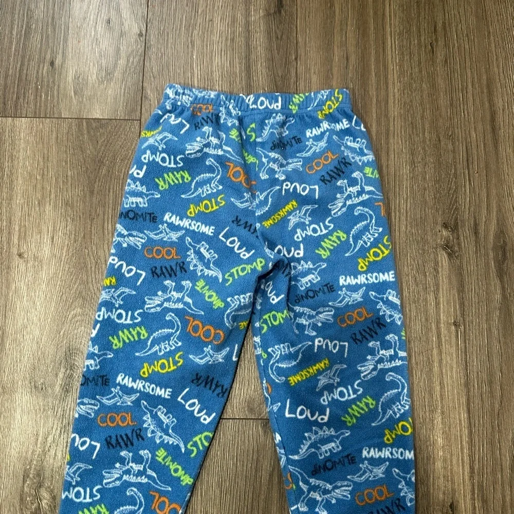 Blue Dino-Print Kids Pajama Bottoms